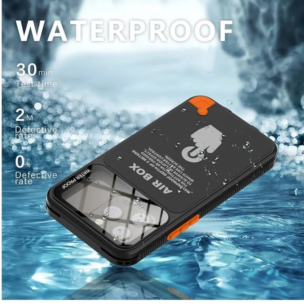 Universal Airbox 6.1 Waterproof Drop Tested Phone Case IPhone 12–16 Plus Black